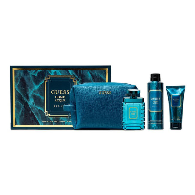 GUESS UOMO ACQUA 4PC SET, MEN'S GIFT SET, EDT