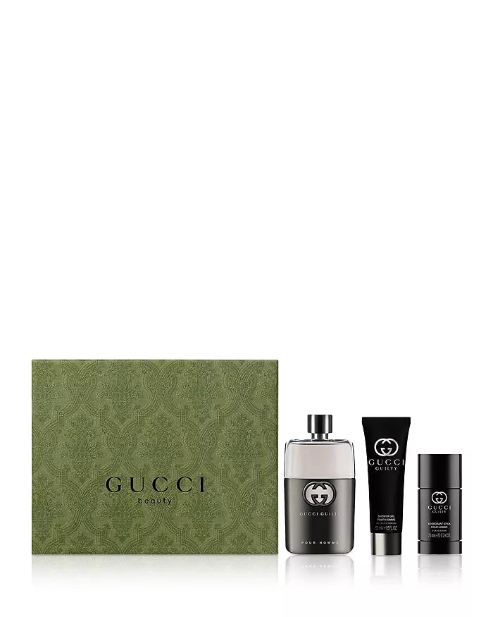 GUCCI GUILTY 3PC SET, MEN'S GIFT SET, EDT