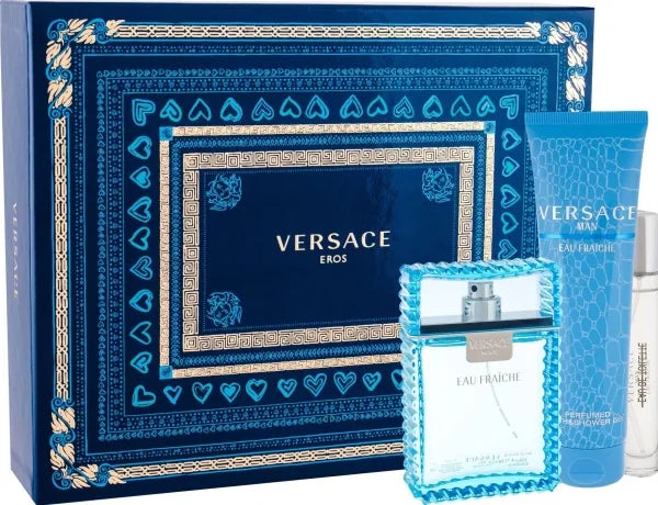 VERSACE EAU FRAICHE 3PC SET, MEN'S GIFT SET, EDT