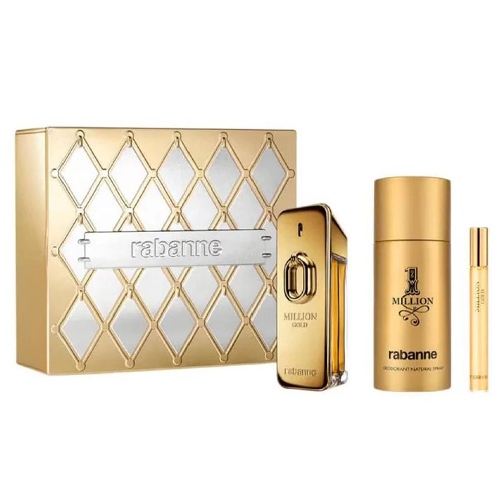 Paco Rabanne Million Gold EDP 100+ DEO150 + MG10 Eau de Parfum 100ml / 3.4 oz Spray For Men - New - Image 1