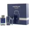 Mont Blanc Mont Blanc Explorer Ultra Blue 3pc Set, Eau de Parfum (edp) 100ml+Deodorant Stick 75ml+ Mini EDP 7.5ml Eau de Parfum 100ml / 3.4 oz Spray For Men - New - Image 1