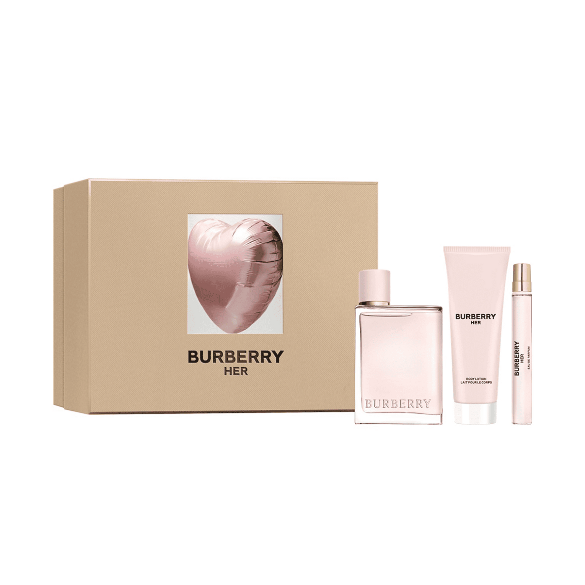BURBERRY HER 3PC SET, WOMEN'S GIFT SET, EDP