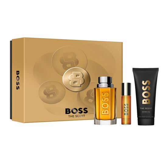 Hugo Boss Hugo Boss Scent Set 100ml Eau de Toilette+10ml Travel spray+100ml Shower Gel Eau de Toilette 100ml / 3.4 oz Spray For Men - New - Image 1