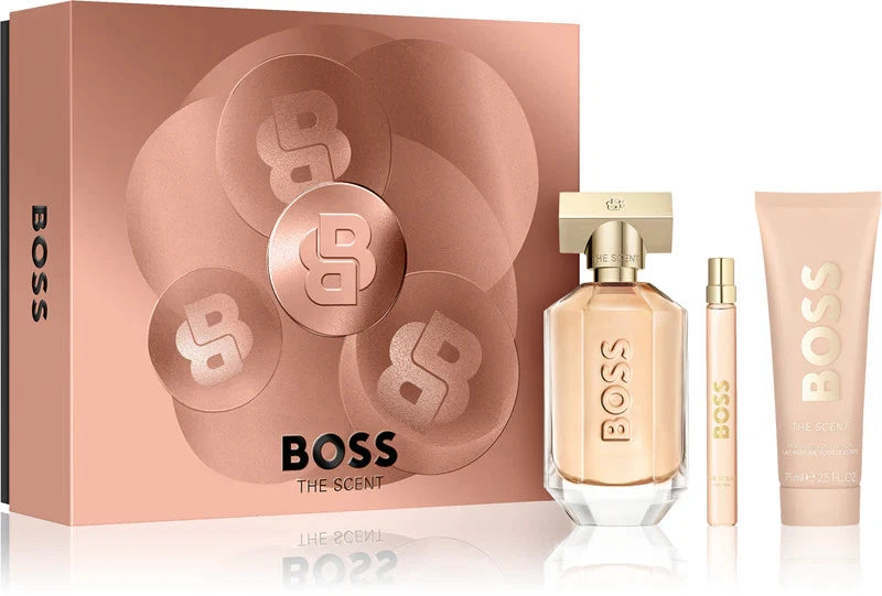 Hugo Boss Hugo Boss the Scent Women 3pc Set 100ml (3.3 Fl. Oz.) Eau de Parfum+ 10ml (0.33 Fl. Oz.) Travel Eau de Parfum+75ml (2.5 Fl. Oz.) Lotion Eau de Parfum 100ml / 3.4 oz Spray For Women - New - Image 1