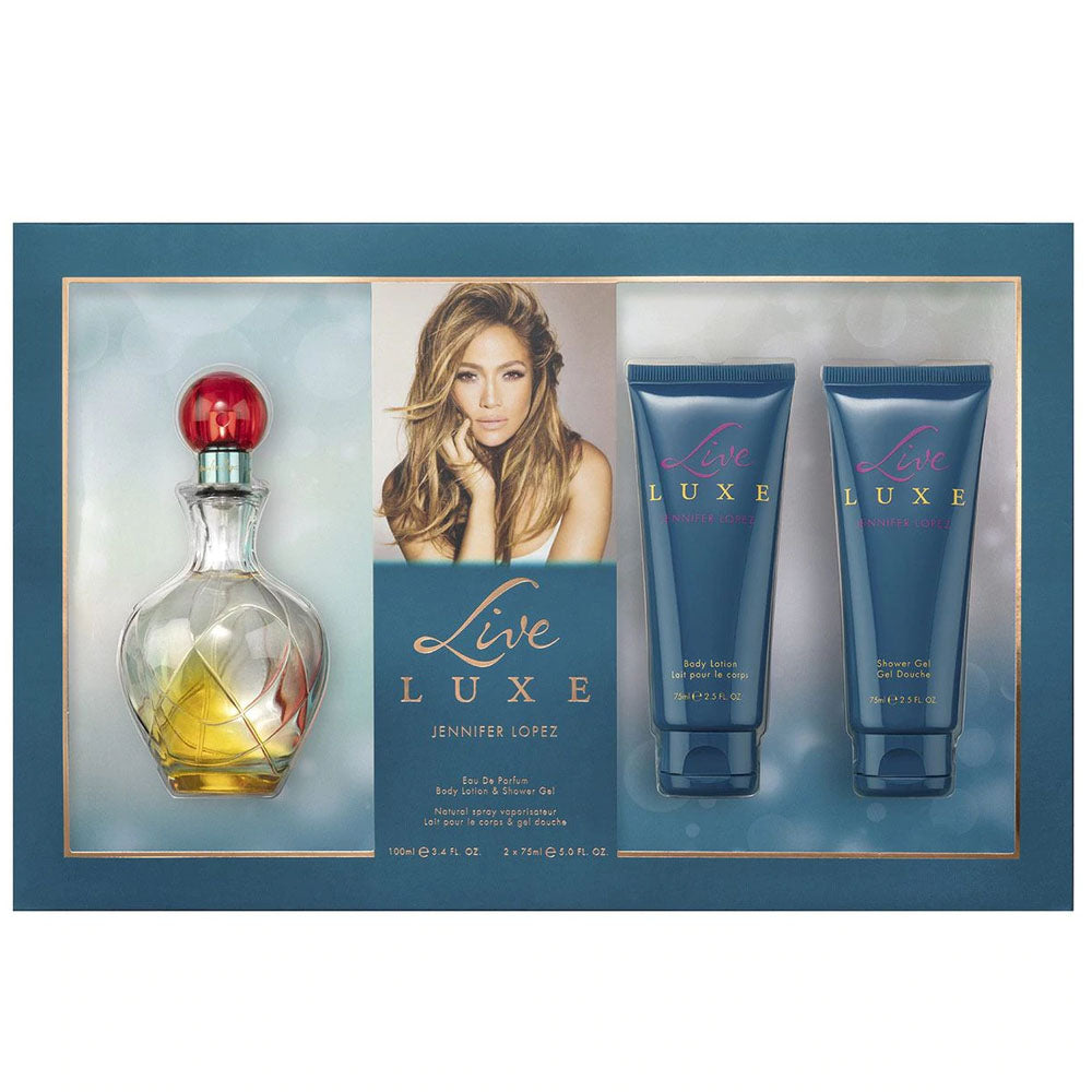 Jennifer Lopez Live Luxe(w)(w/b)(li FREE)3pc SET(3.4oz EDP sp,2.5oz Body lotion,2.5oz Shower Gel Eau de Parfum 100ml / 3.4 oz Spray For Women - New - Image 1