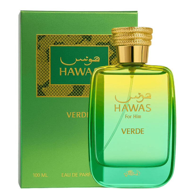 Rasasi Hawas Verde Eau de Parfum 100ml / 3.4 oz Spray For Men - New - Image 1