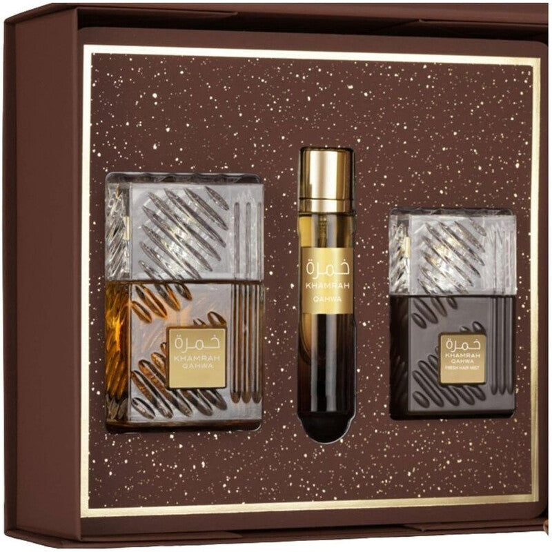 Lattafa Khamrah Qahwa Eau de Parfum 100ml / 3.4 oz Spray For Men - Gift Set - Image 1
