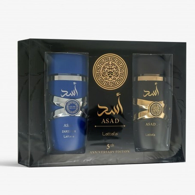 Lattafa Asad Brown 5th Anniversary Eau de Parfum 100ml / 3.4 oz Spray For Unisex - Gift Set - Image 1