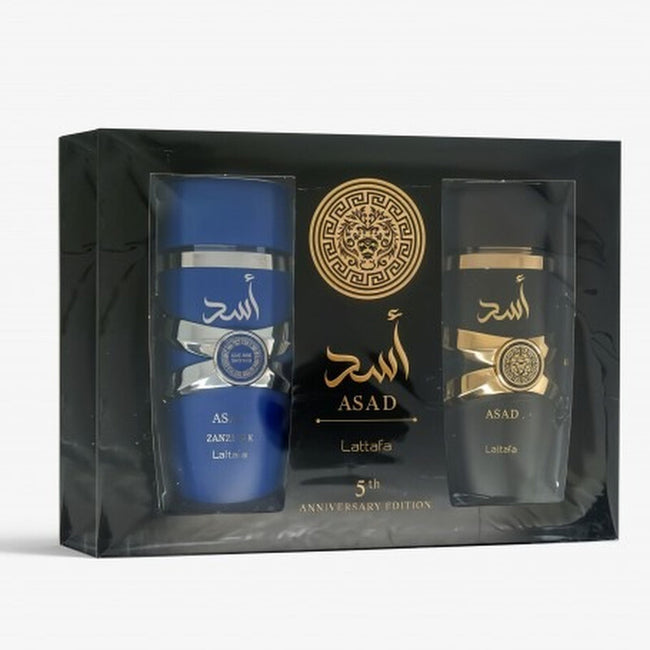 Lattafa Asad Brown 5th Anniversary Eau de Parfum 100ml / 3.4 oz Spray For Unisex - Gift Set - Image 1