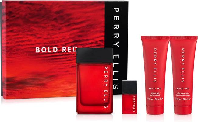 PERRY RED BOLD 4PC SET, MEN'S GIFT SET, EDT