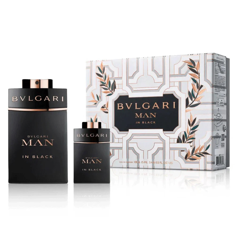 Bvlgari Bvlgari Man in Black 2pc Set Eau de Parfum 3.4oz (100ml) Travel Size (15 Ml) Eau de Parfum 100ml / 3.4 oz Spray For Men - New - Image 1