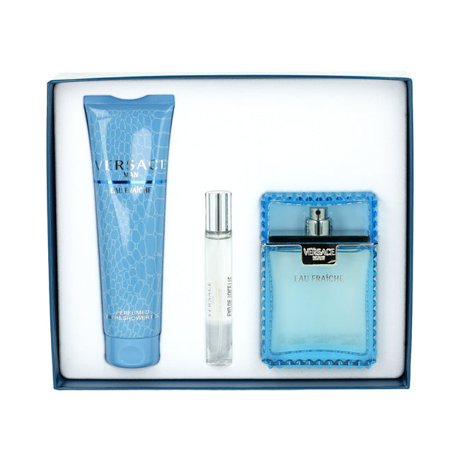 VERSACE EAU FRAICHE 3PC SET, MEN'S GIFT SET, EDT