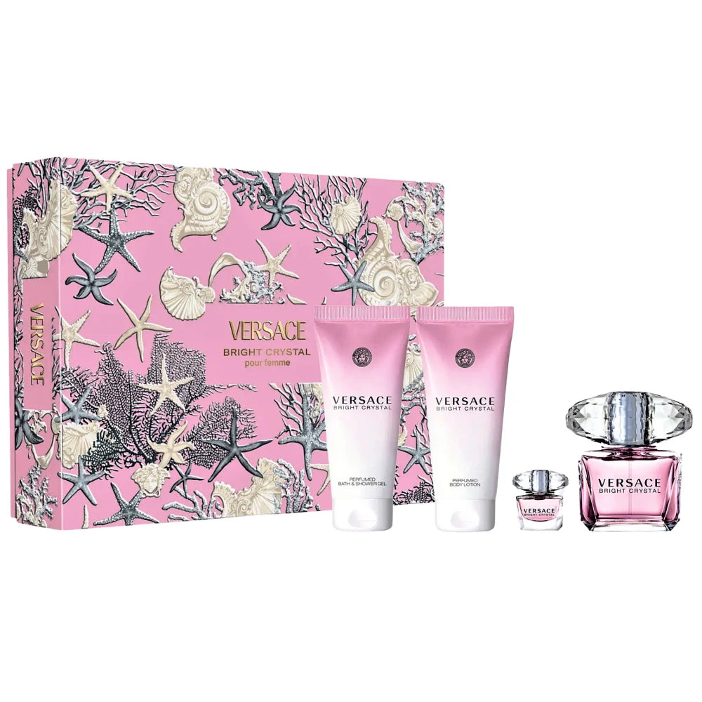 VERSACE BRIGHT CRYSTAL 4PC SET, WOMEN'S GIFT SET, EDT