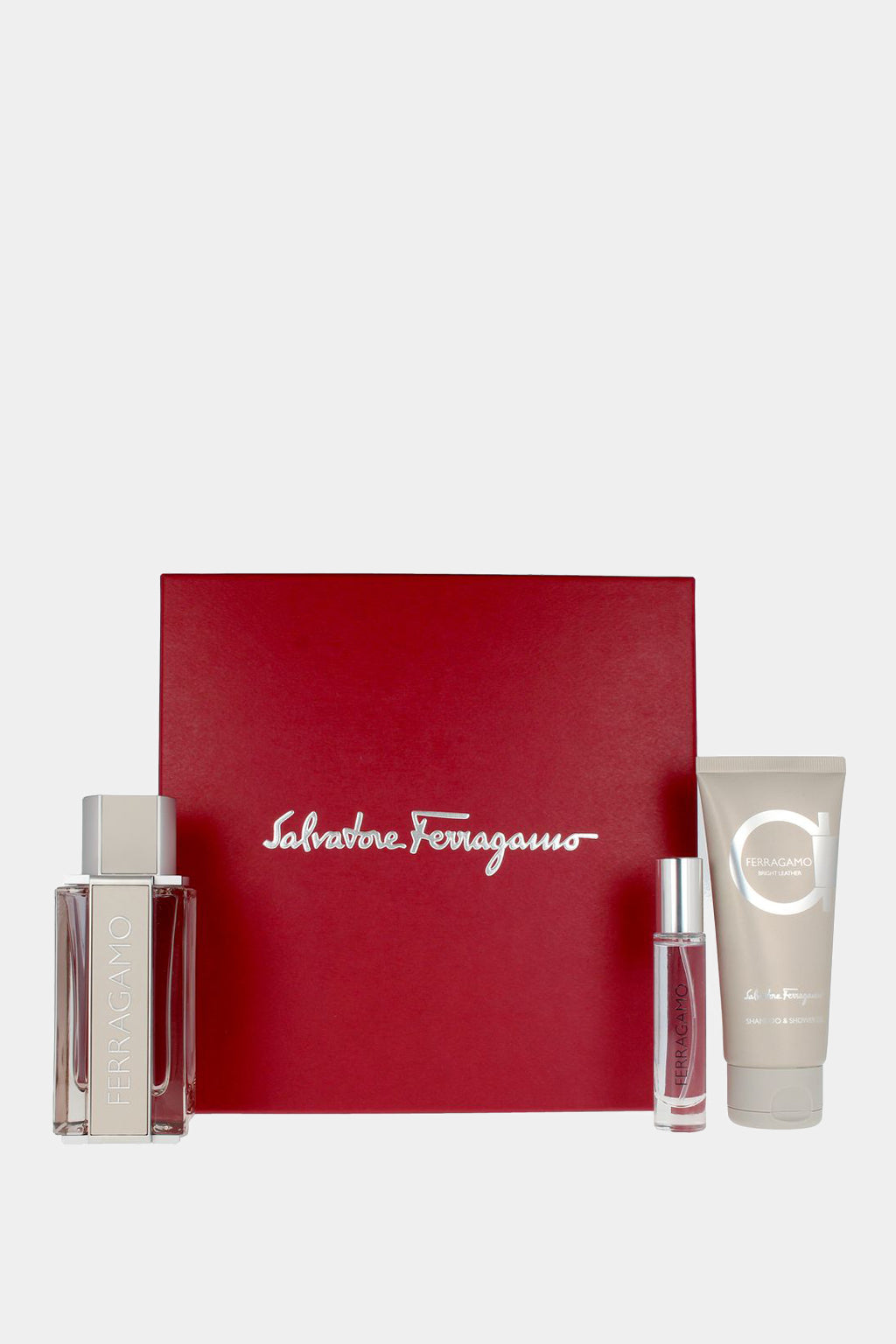 FERRAGAMO BRIGHT LEATHER 3PC SET, MEN'S GIFT SET