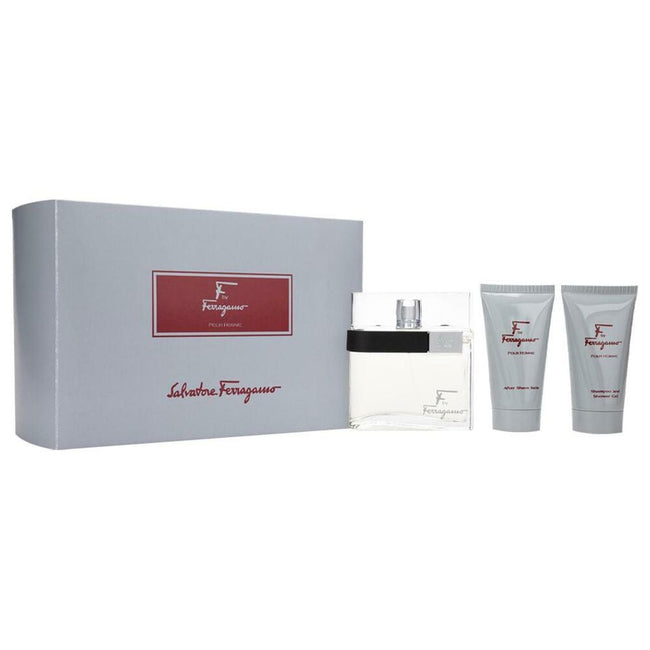 SALVATORE FERRAGAMO-F 3PC SET, MEN'S GIFT SET, EDT