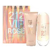 Carolina Herrera 212 VIP Rose Travel Set EDP Spray 2.7 Oz+body Lotion 3.0 oz Eau de Parfum 75ml / 2.5 oz Spray For Women - New - Image 1