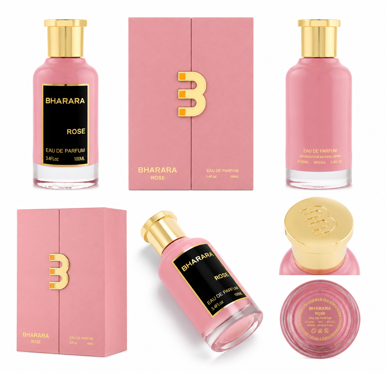Bharara Rose Eau de Parfum 100ml / 3.4 oz Spray For Women - New
