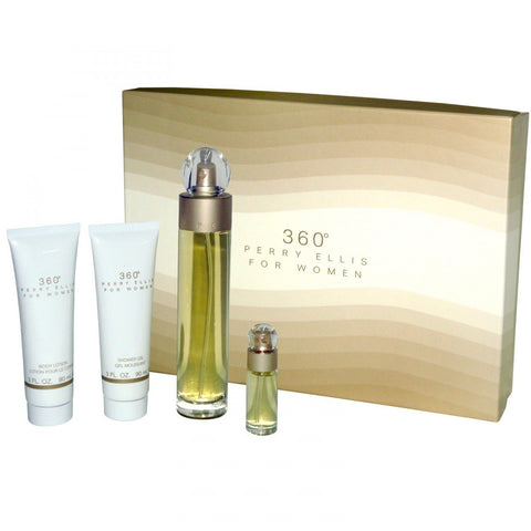 360 PERRY ELLIS 4PC SET, WOMEN'S GIFT SET, EDP