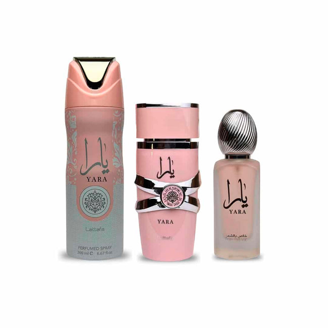 LATTAFA YARA 3PC SET, WOMEN'S GIFT SET, EDP