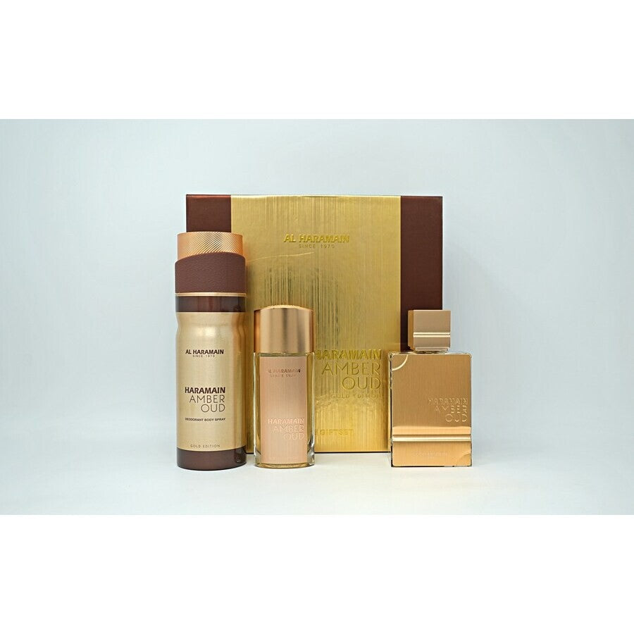 AL HARAMAIN AMBER OUD GOLD 3PC SET, UNISEX GIFT SET, EDP