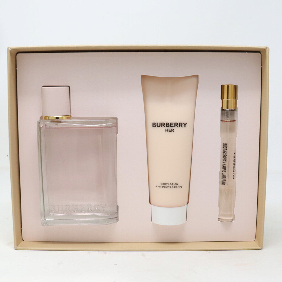 BURBERRY HER 3PC SET, WOMEN'S GIFT SET, EDP