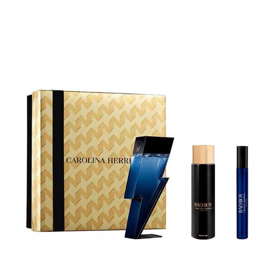 AROLINA HERRERA BAD BOY COBALT 3PC SET, MEN'S GIFT SET, EDP