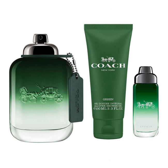 COACH GREEN 3PC SET, UNISEX GIFT SET, EDT