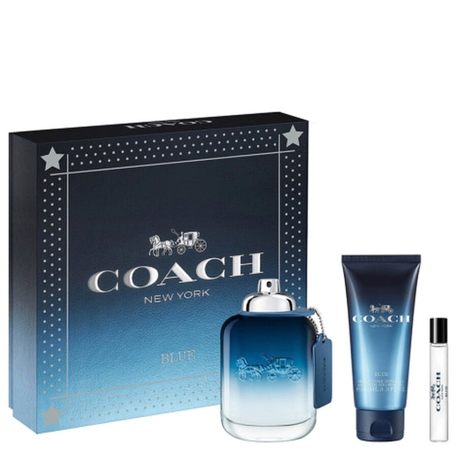 COACH NEW YORK BLUE 3 PCS SET, MEN'S GIFT SET, EDT