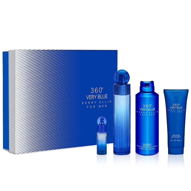 360 VERY BLUE 4PC SET, MEN'S GIFT SET, EDT