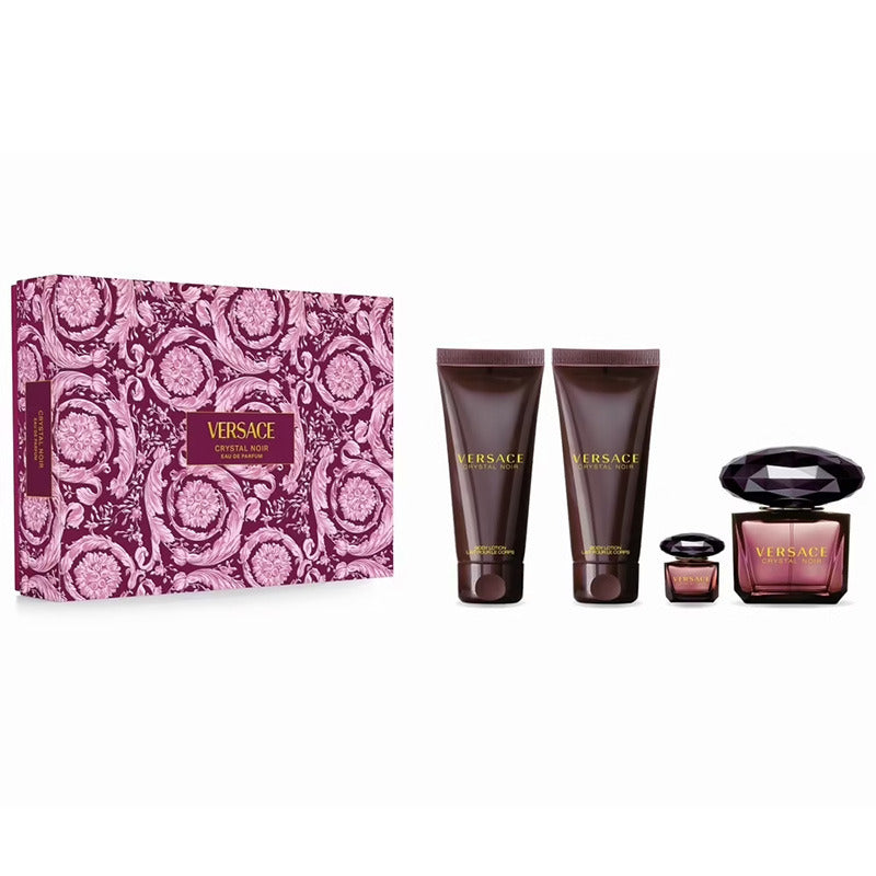 VERSACE CRYSTAL NOIR 4PC SET, WOMEN'S GIFT SET, EDP